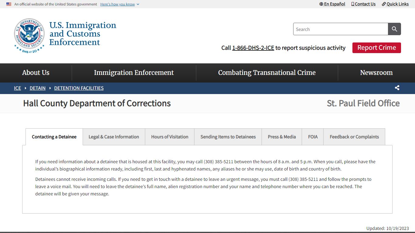 Hall County Department of Corrections | ICE
