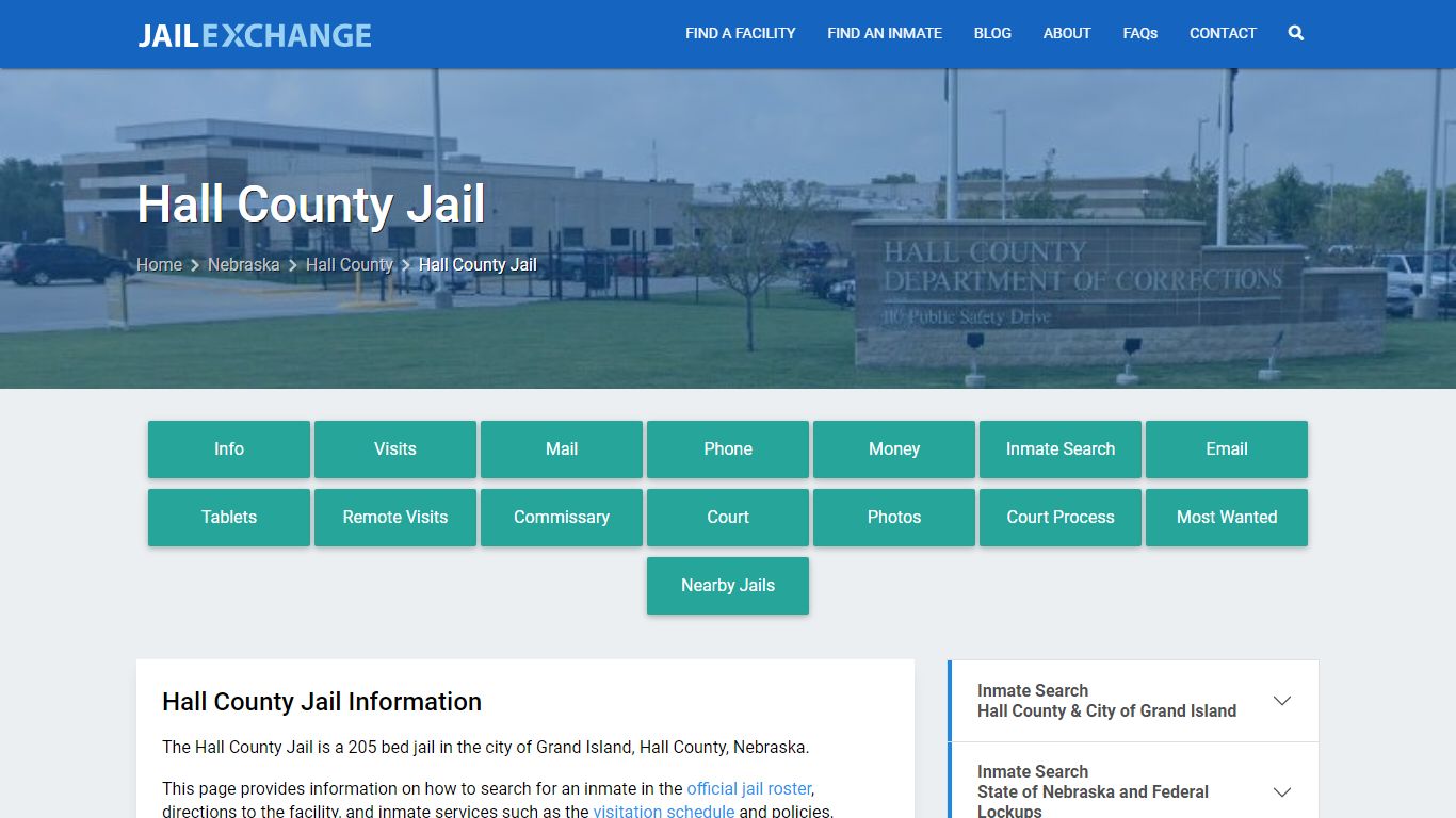 Hall County Jail, NE Inmate Search, Information