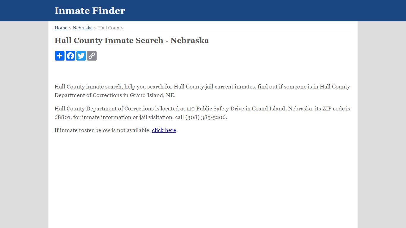 Hall County Inmate Search - Nebraska - Inmate Finder